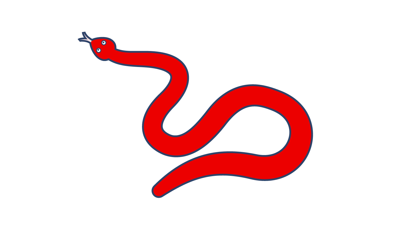 Czerwony, wijący się wąż